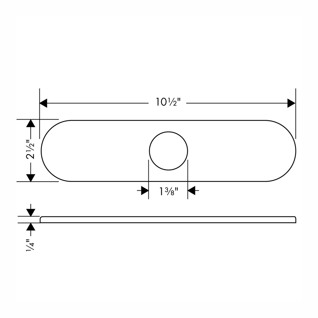 Hansgrohe 14019251 Base Plate For Single-Hole Kitchen Faucets 10"