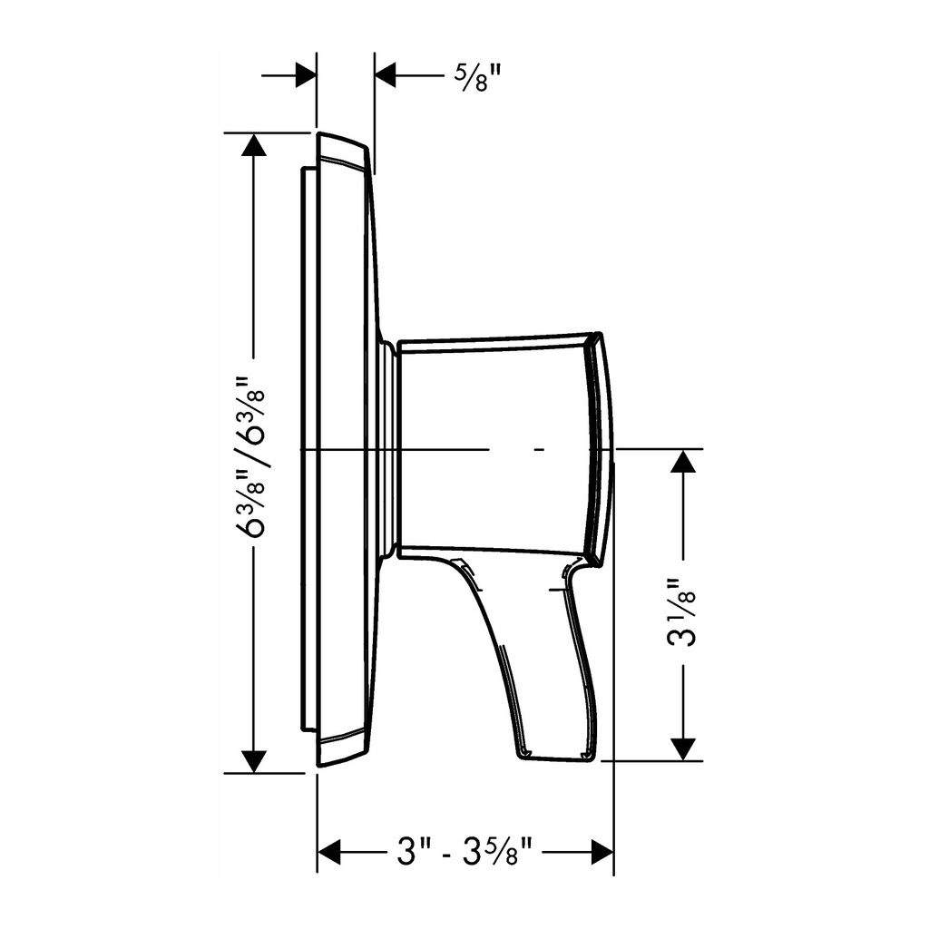Hansgrohe 15769831 Pressure Balance Trim Square