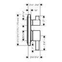 Hansgrohe 15864821 Pressure Balance Trim Square With Diverter