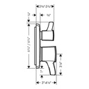 Hansgrohe 15865831 Pressure Balance Trim Classic Square With Diverter