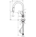 Hansgrohe 16581251 Higharc Kitchen Faucet 2-Spray Pull-Down 1.75 Gpm