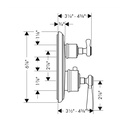 Hansgrohe 16821821 Axor Montreux Trim Lever Thm W/Volume C. & Diverter