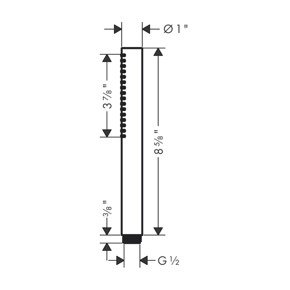 Hansgrohe 24125671 Baton Handshower 100 1-Jet 2.5 Gpm