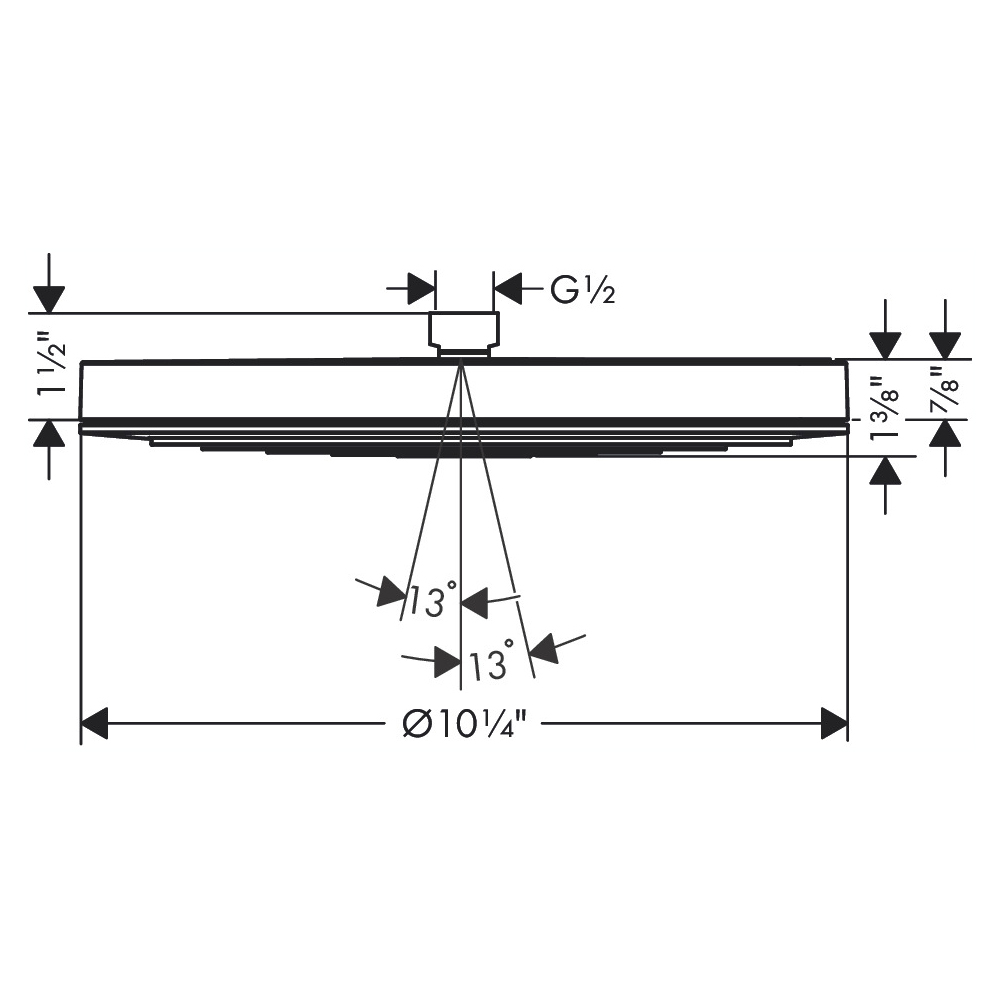 Hansgrohe 24141671 Showerhead 260 1-Jet 2.5 Gpm