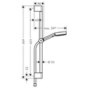 Hansgrohe 24162671 Wallbar Set 105 3-Jet 24" 1.75 Gpm