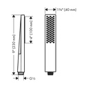 Hansgrohe 24321001 Baton Handshower 100 1-Jet 1.75 Gpm