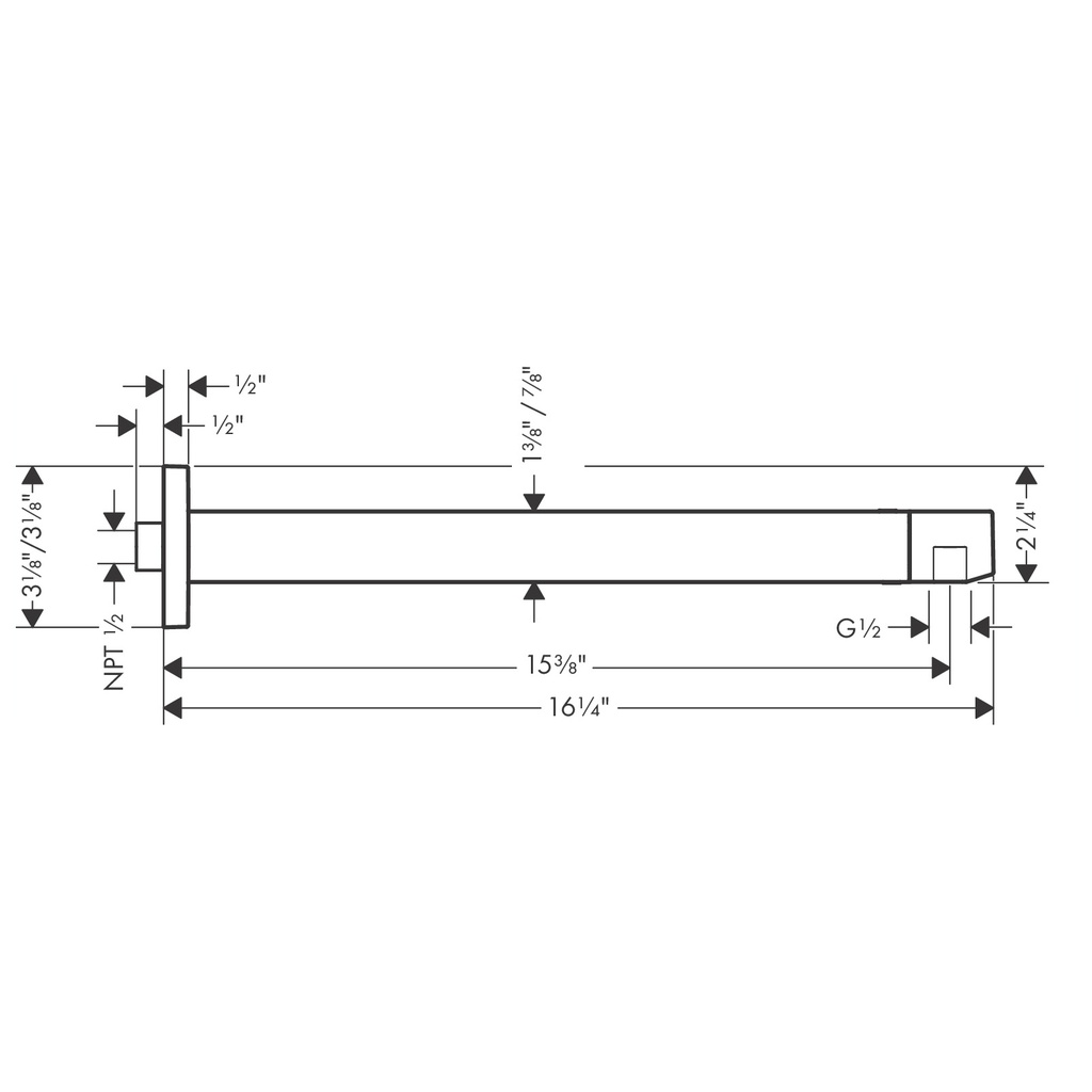 Hansgrohe 24338821 Extension Pipe For Ceiling Mount E 4"