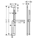 Hansgrohe 24372671 Wallbar Set 100 1-Jet 24" 2.5 Gpm