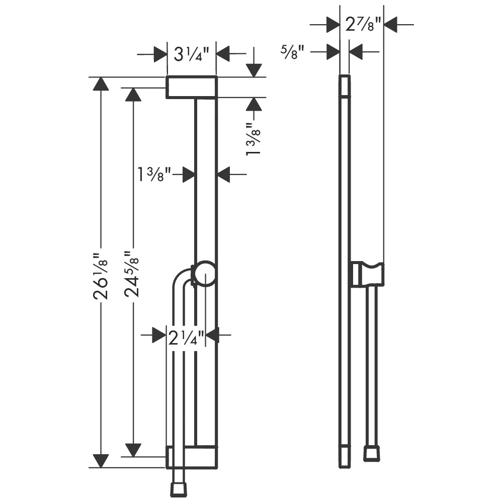 Hansgrohe 24404670 Wallbar 24"