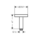 Hansgrohe 26432001 Extension Pipe For Ceiling Mount 4"