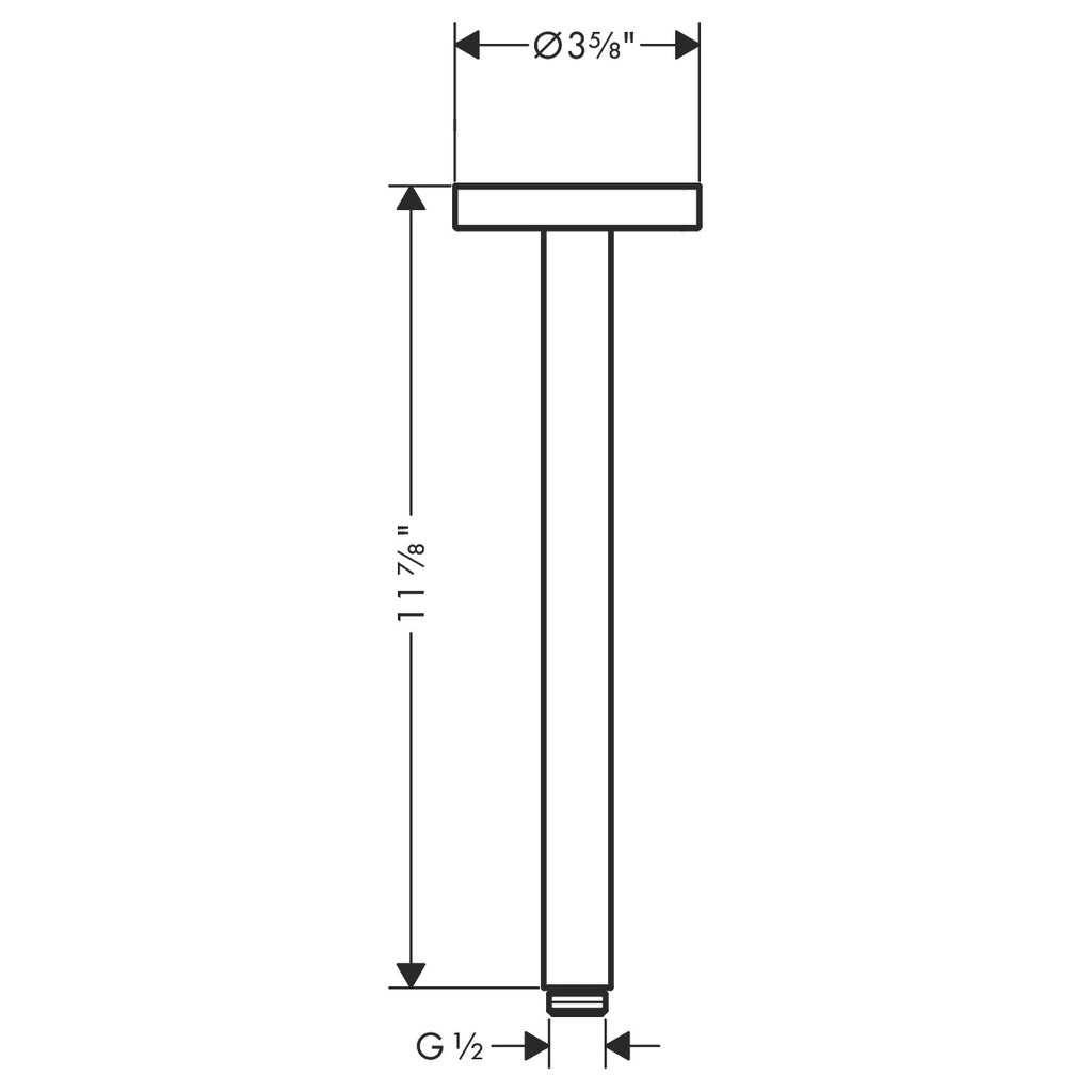 Hansgrohe 26433001 Extension Pipe For Ceiling Mount 12"