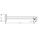 Hansgrohe 26436821 Showerarm Square 15"