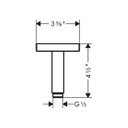 Hansgrohe 26437341 Extension Pipe For Ceiling Mount Square 4"