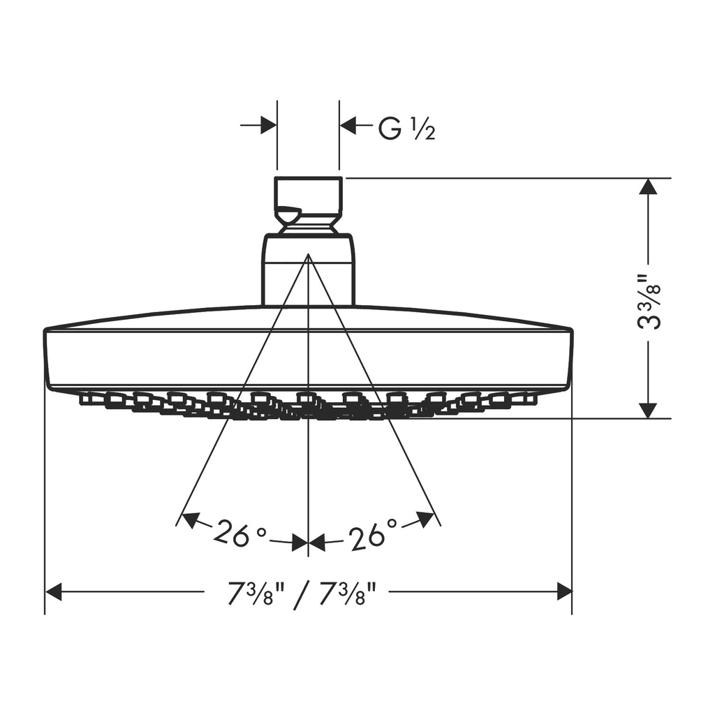 Hansgrohe 26817001 Showerhead 180 2-Jet 1.5 Gpm