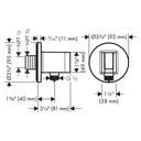 Hansgrohe 26888991 Wall Outlet With Handshower Holder