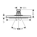 Hansgrohe 26928001 Showerhead 180 1-Jet Powderrain 2.5 Gpm