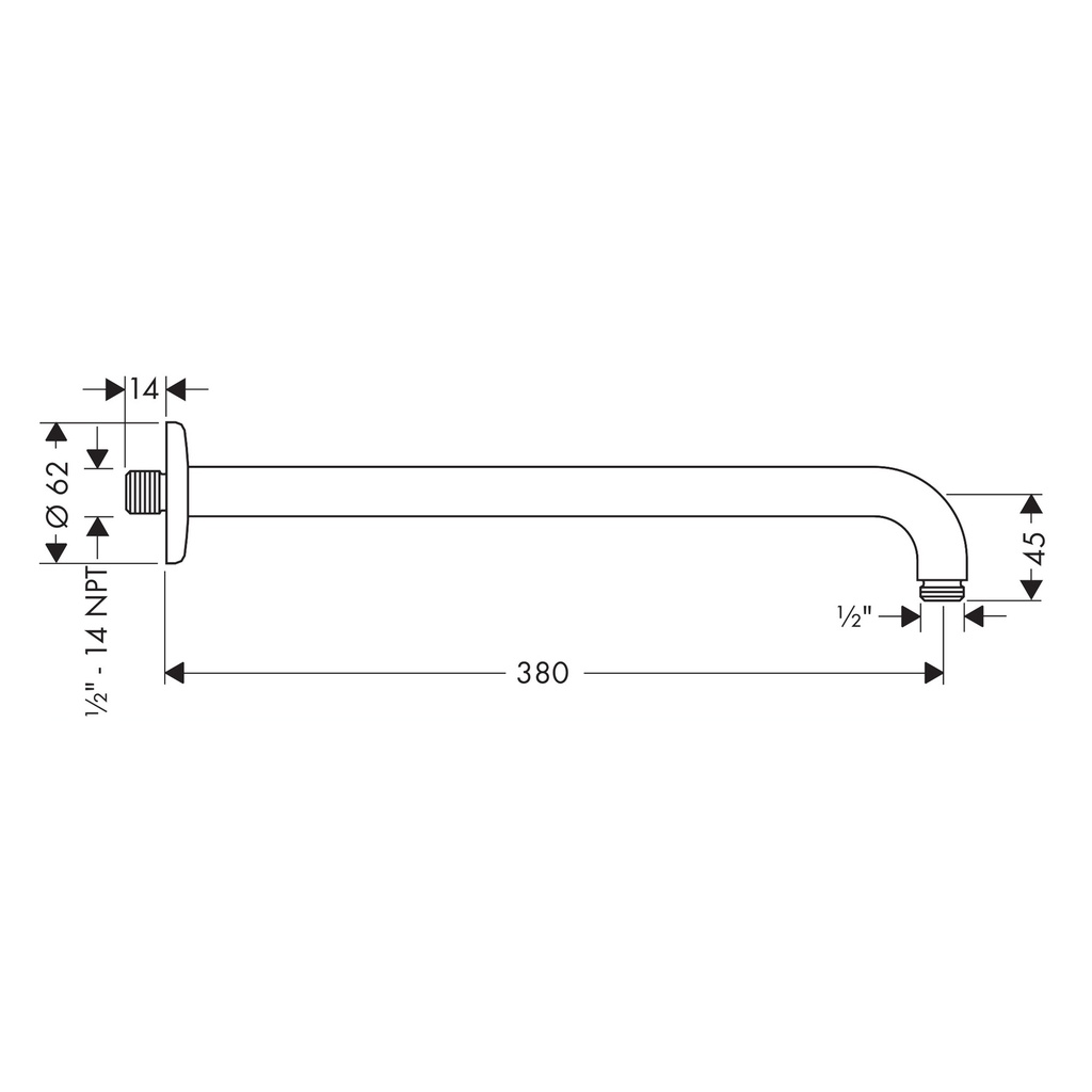 Hansgrohe 27413991 Showerarm 15"