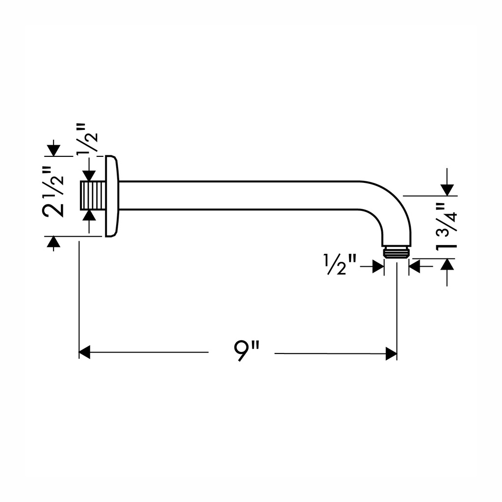 Hansgrohe 27422831 Showerarm 9 Polished Nickel