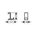 Hansgrohe 27914700 Towel Hook- Wide
