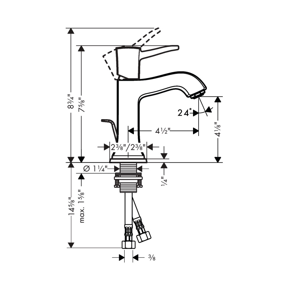 Hansgrohe 31300831 Single-Hole Faucet 110 With Pop-Up Drain 1.2 Gpm