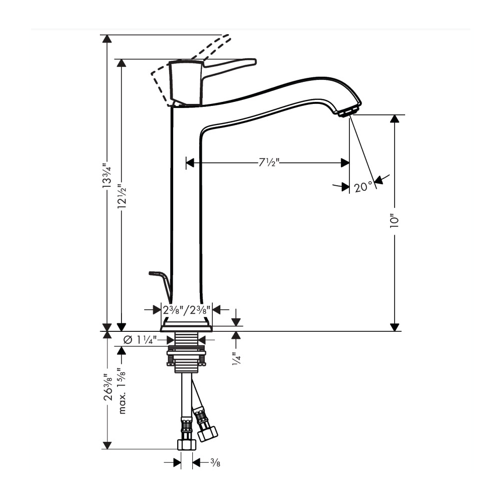 Hansgrohe 31303671 Single-Hole Faucet 260 With Pop-Up Drain 1.2 Gpm
