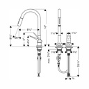 Hansgrohe 34822831 2-Hole Single-Handle Kitchen Faucet 2-Spray Pull-Down 1.75