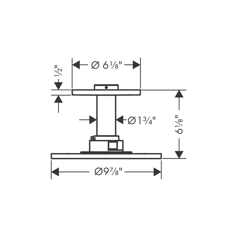 Hansgrohe 35365341 Showerhead 250 2-Jet Ceiling Connection 1.75 Gpm