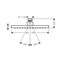 Hansgrohe 35370991 Showerhead Square 245/185 1-Jet 2.5 Gpm
