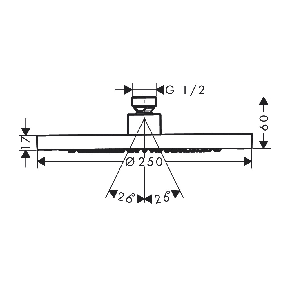 Hansgrohe 35386821 Showerhead 245 1-Jet 1.5 Gpm