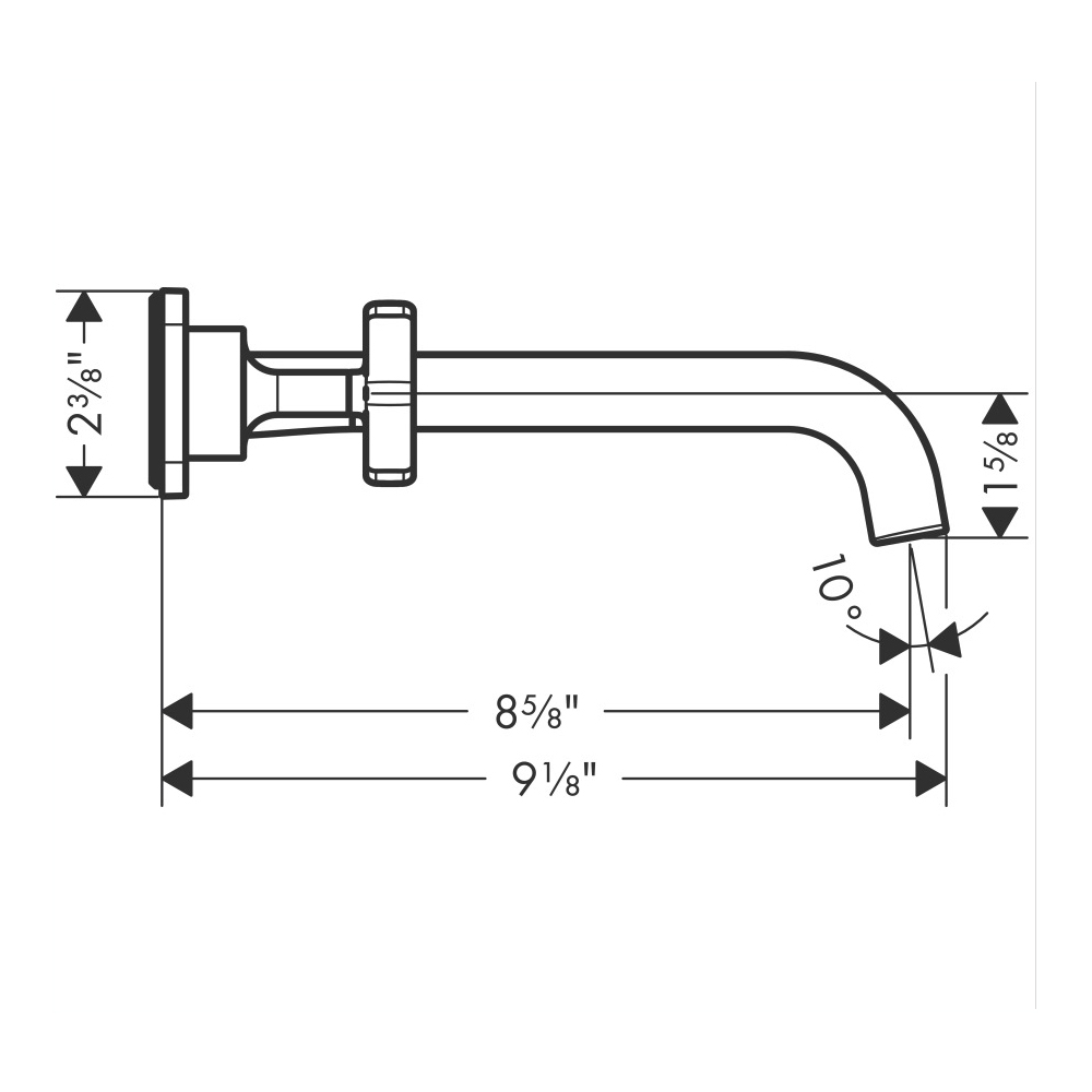 Hansgrohe 36107671 Wall-Mounted Widespread Faucet Trim 1.2 Gpm