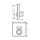 Hansgrohe 36715341 Thermostatic Trim Square For 2 Functions