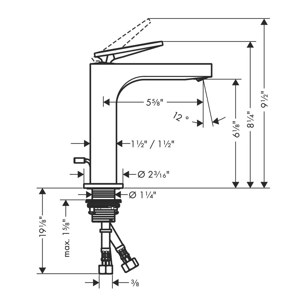 Hansgrohe 39023821 Single-Hole Faucet 160 With Pop-Up Drain 1.2 Gpm