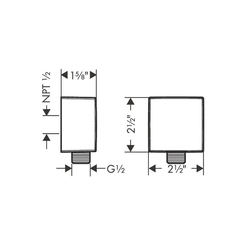 Hansgrohe 36732331 Wall Outlet Square With Check Valves