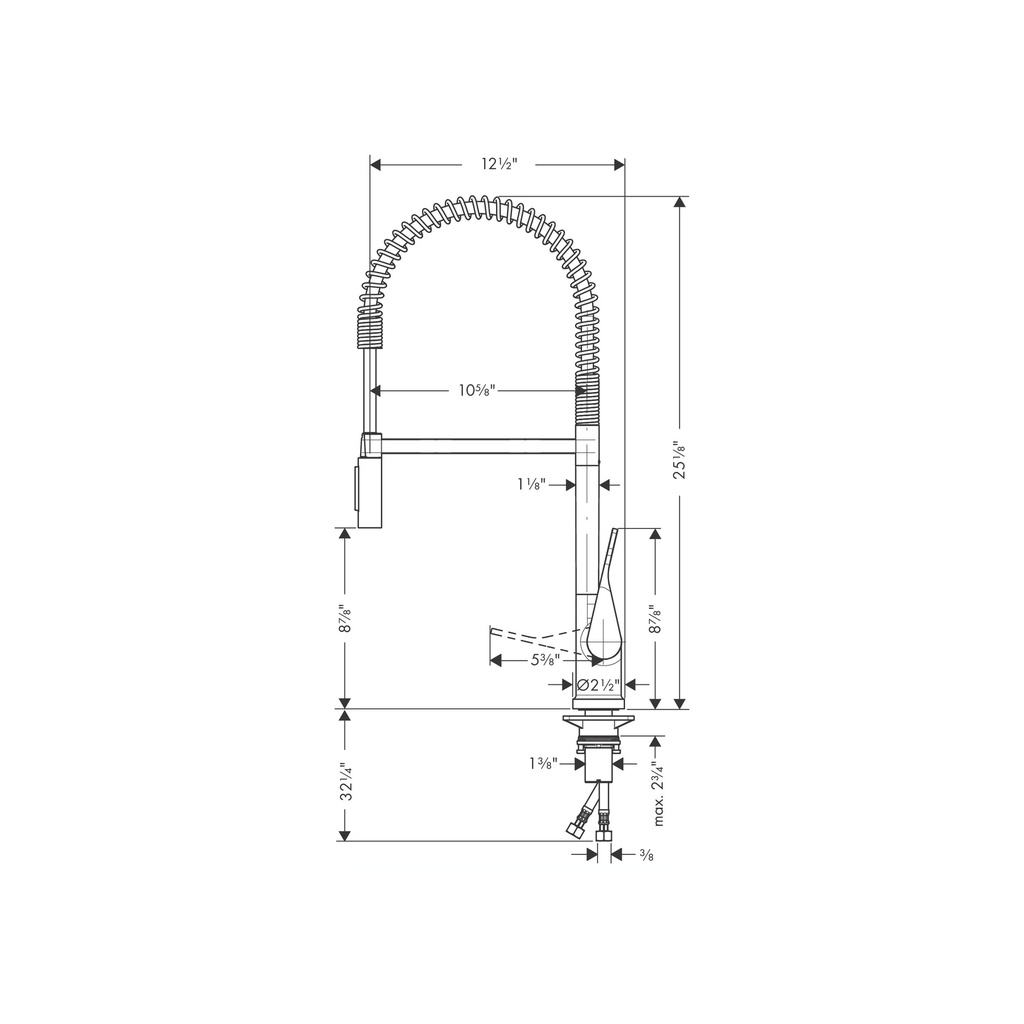 Hansgrohe 39840341 Semi-Pro Kitchen Faucet 2-Spray 1.75 Gpm