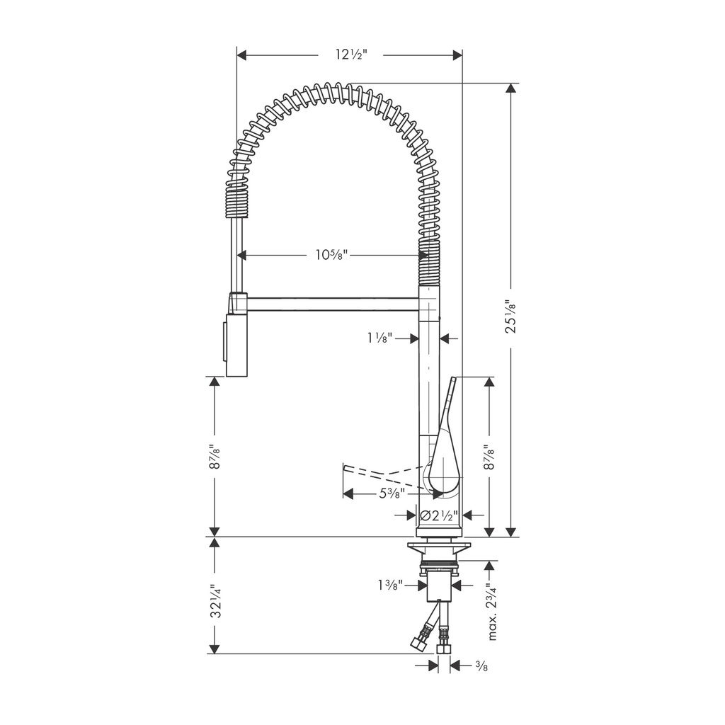 Hansgrohe 39841831 Semi-Pro Kitchen Faucet 2-Spray 1.5 Gpm