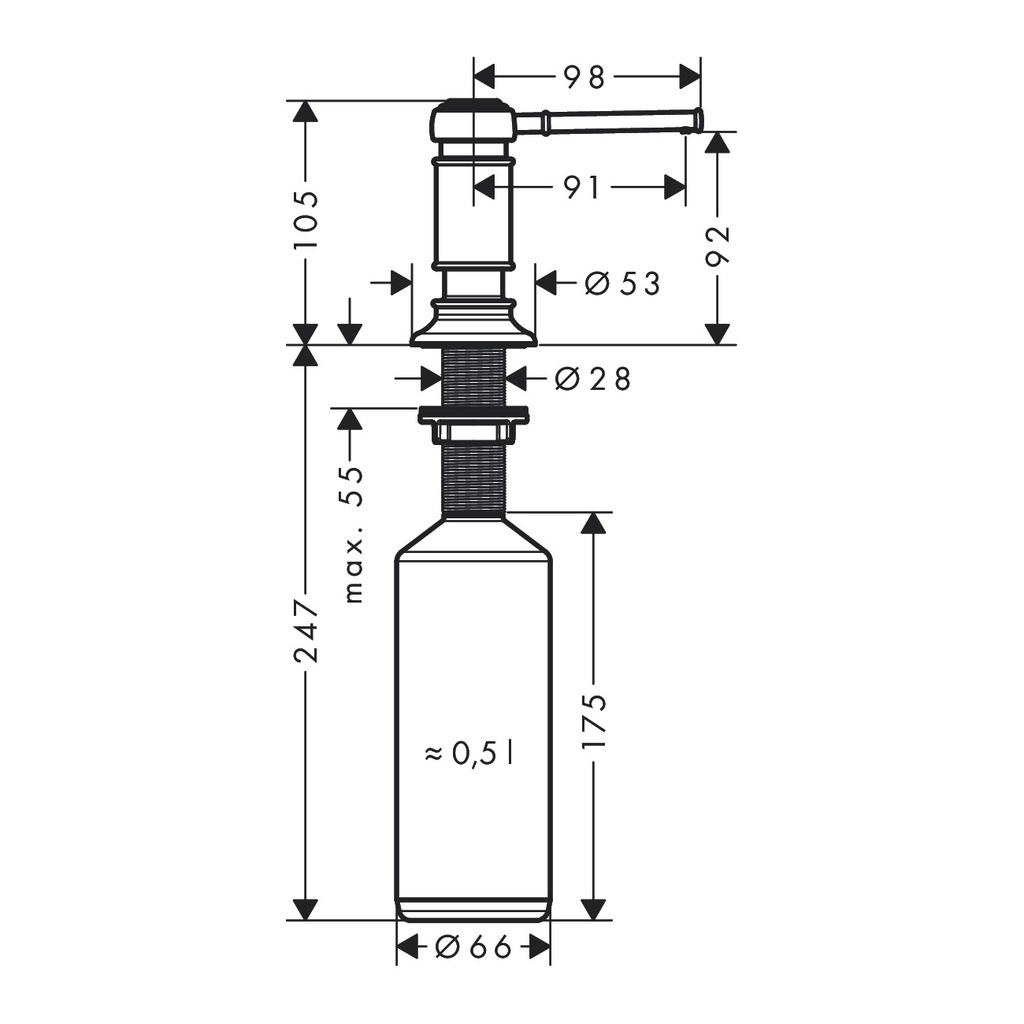 Hansgrohe 42018831 Montreux Soap Dispenser Polished Nickel