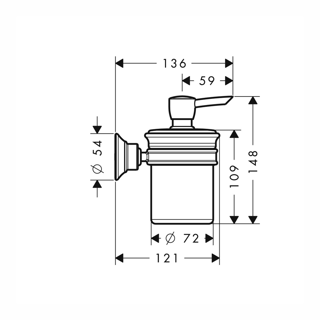 Hansgrohe 42019000 Axor Montreux Soap Dispenser