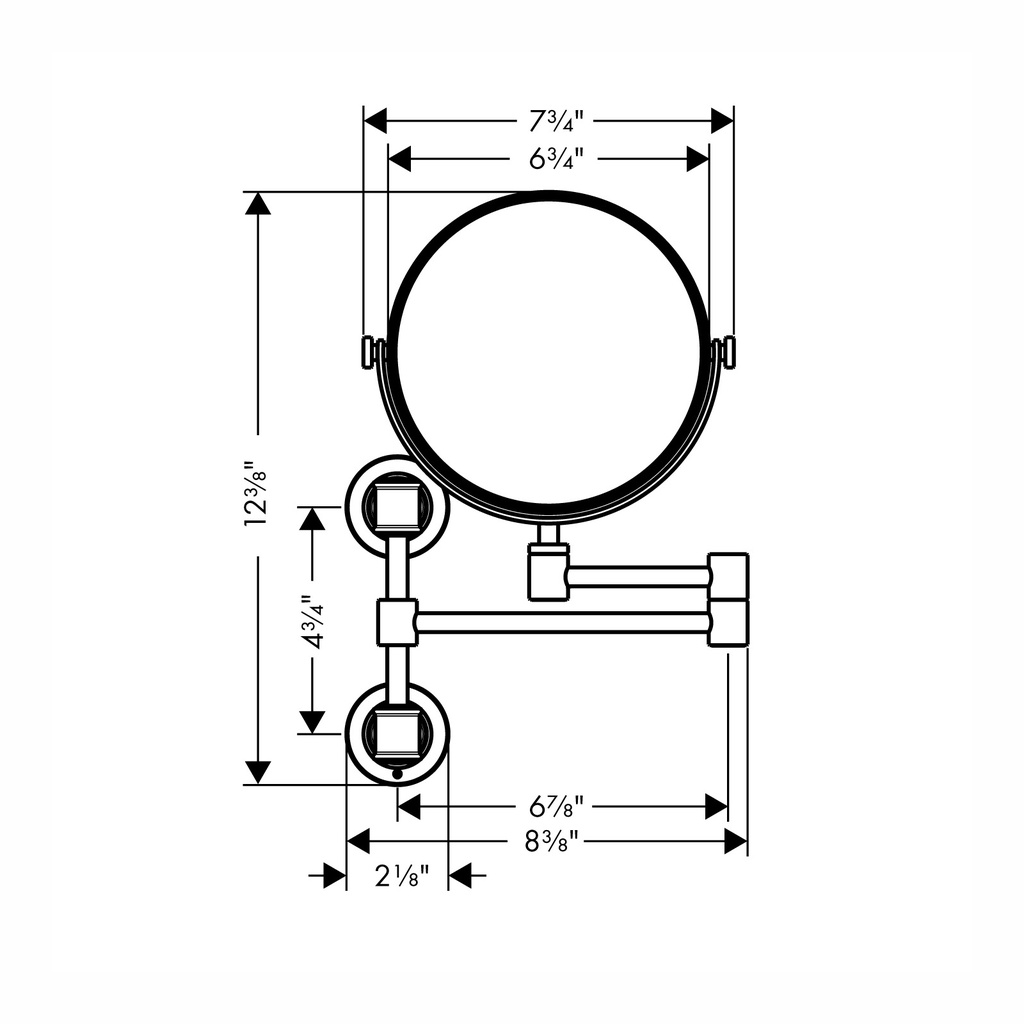 Hansgrohe 42090000 Axor Montreux Shaving Mirror Pull Out
