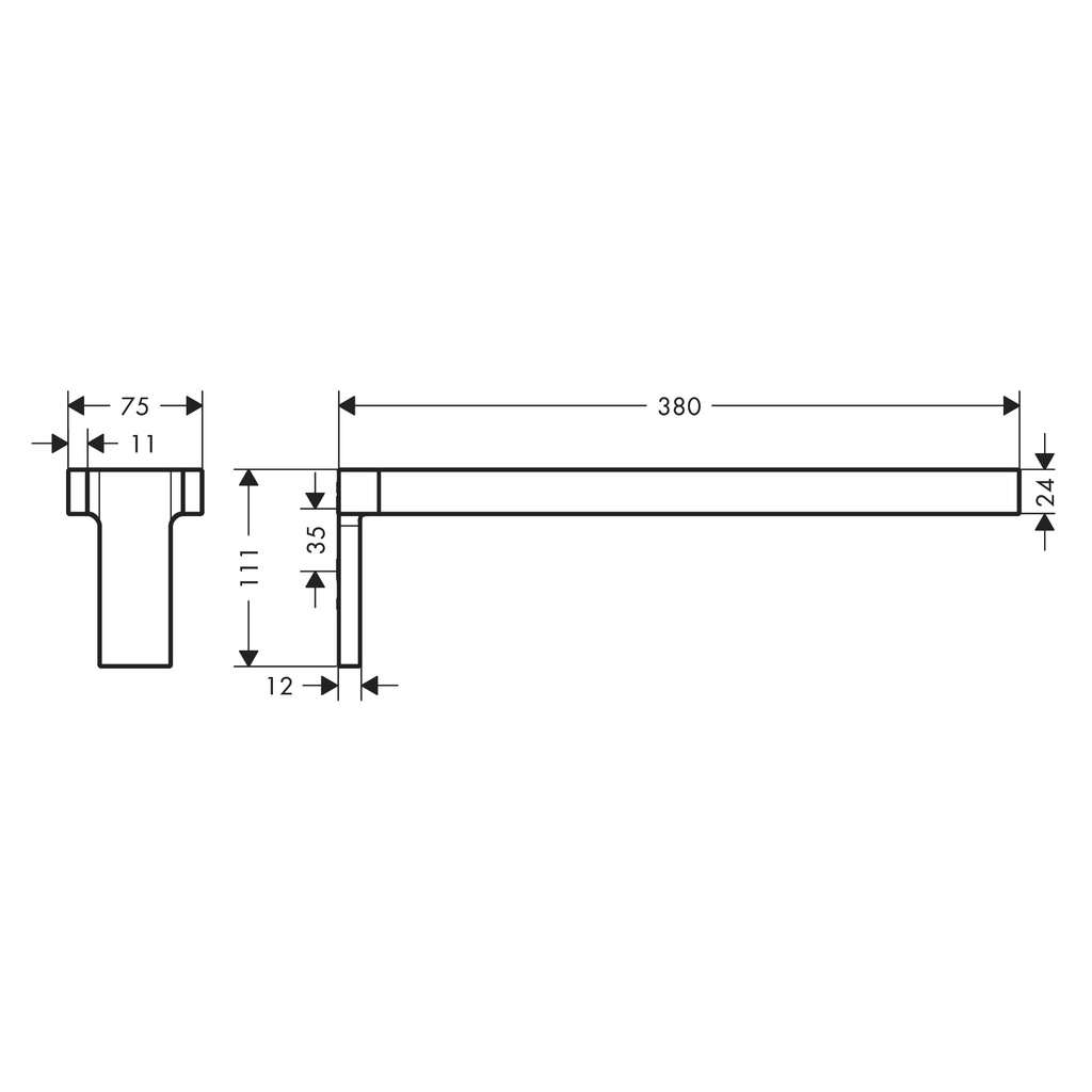 Hansgrohe 42622820 Universal Rectangular Towel Holder Twin-Handle