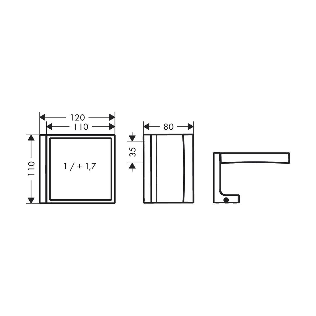 Hansgrohe 42649000 Universal Rectangular Shaving Mirror
