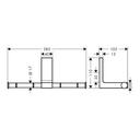 Hansgrohe 42657670 Rectangular Toilet Paper Holder Double