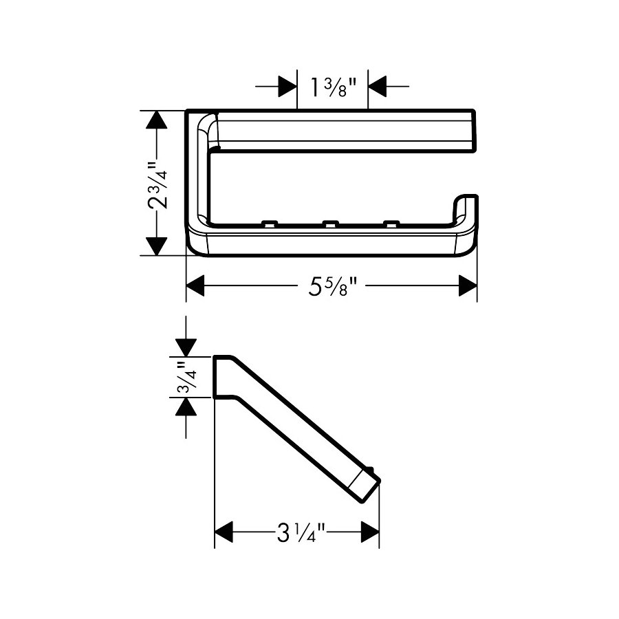 Hansgrohe 42846670 Softsquare Toilet Paper Holder Without Cover