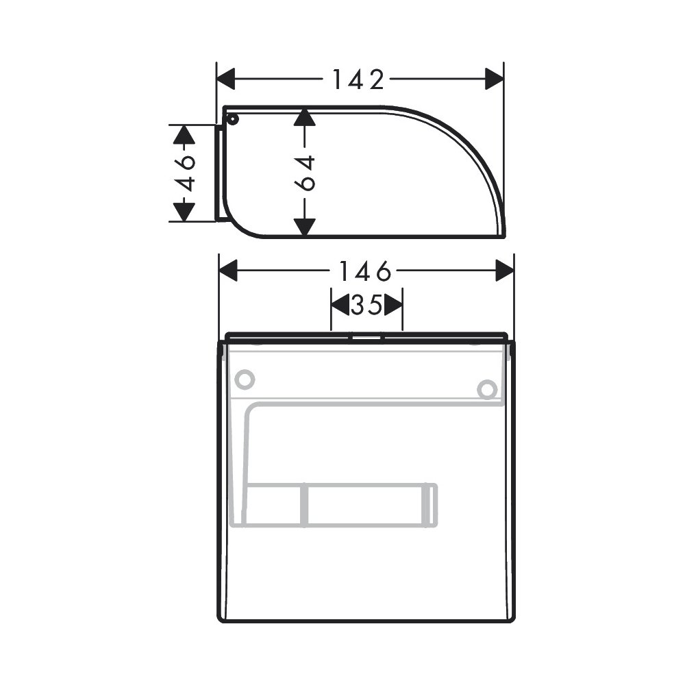 Hansgrohe 42858700 Circular Roll Holder With Cover
