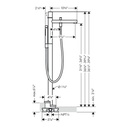 Hansgrohe 45416821 Freestanding Tub Filler Trim With Zero Handle And 1.75 Gpm H