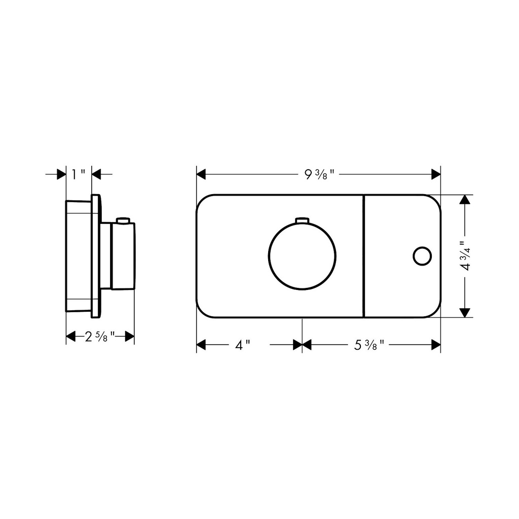Hansgrohe 45711251 Thermostatic Module Trim For 1 Function