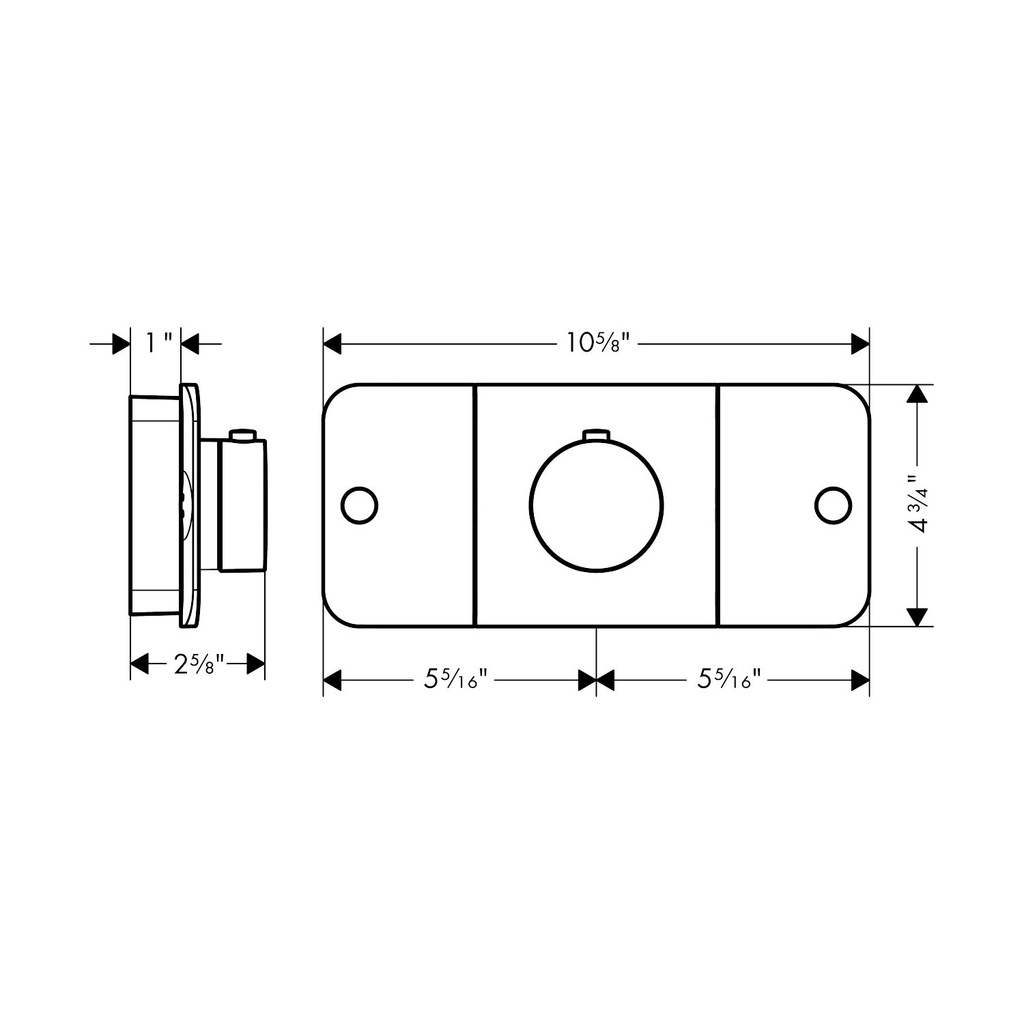 Hansgrohe 45712001 Thermostatic Module Trim For 2 Functions
