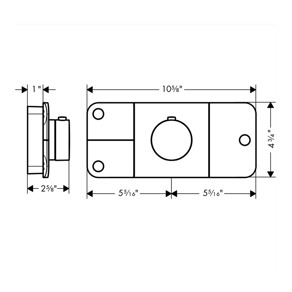 Hansgrohe 45713701 Thermostatic Module Trim For 3 Functions