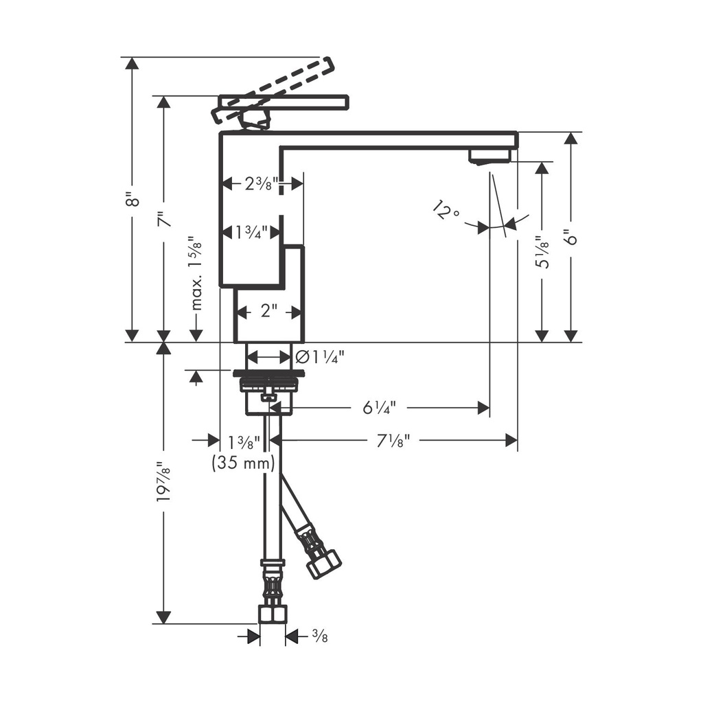 Hansgrohe 46011331 Single-Hole Faucet 130 Diamond Cut 1.2 Gpm