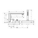 Hansgrohe 46431331 3-Hole Roman Tub Set Trim With 1.75 Gpm Handshower Diamond