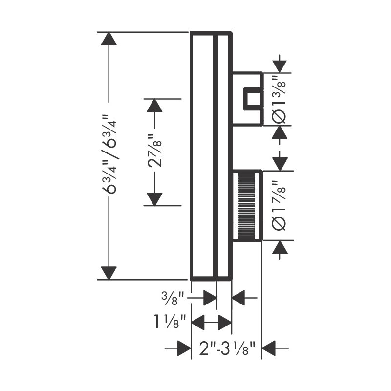 Hansgrohe 46761991 Thermostatic Trim With Volume Control And Diverter Diamond